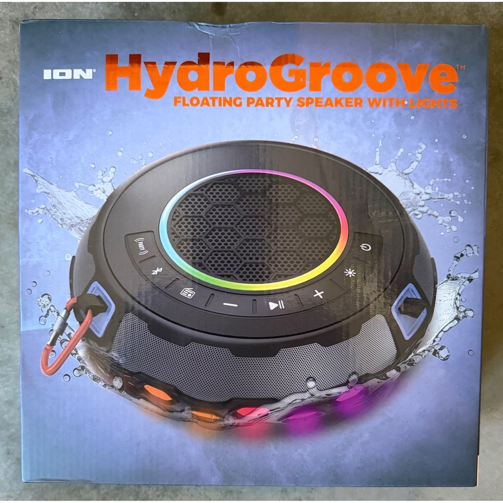 ION HydroGroove Floating Waterproof Bluetooth Party Speaker with Lights